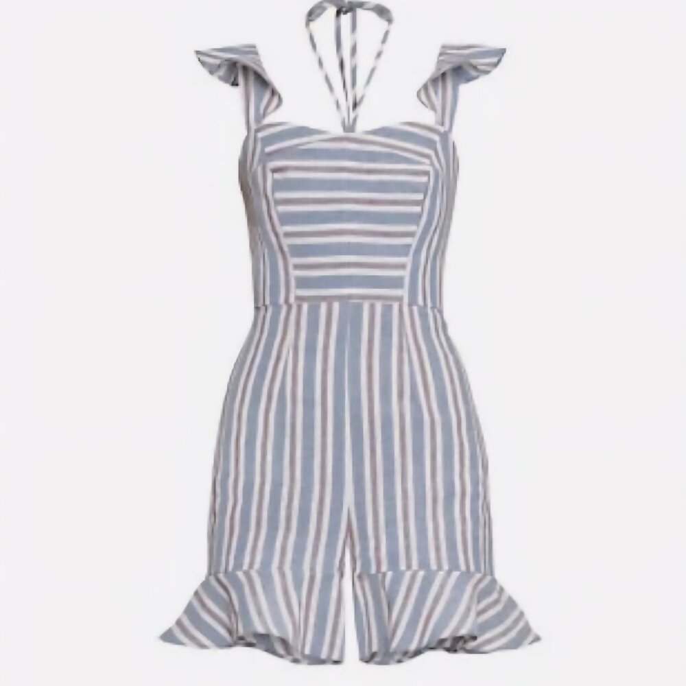 BCBGMaxazria Striped Angel Wing Romper Size XXS.